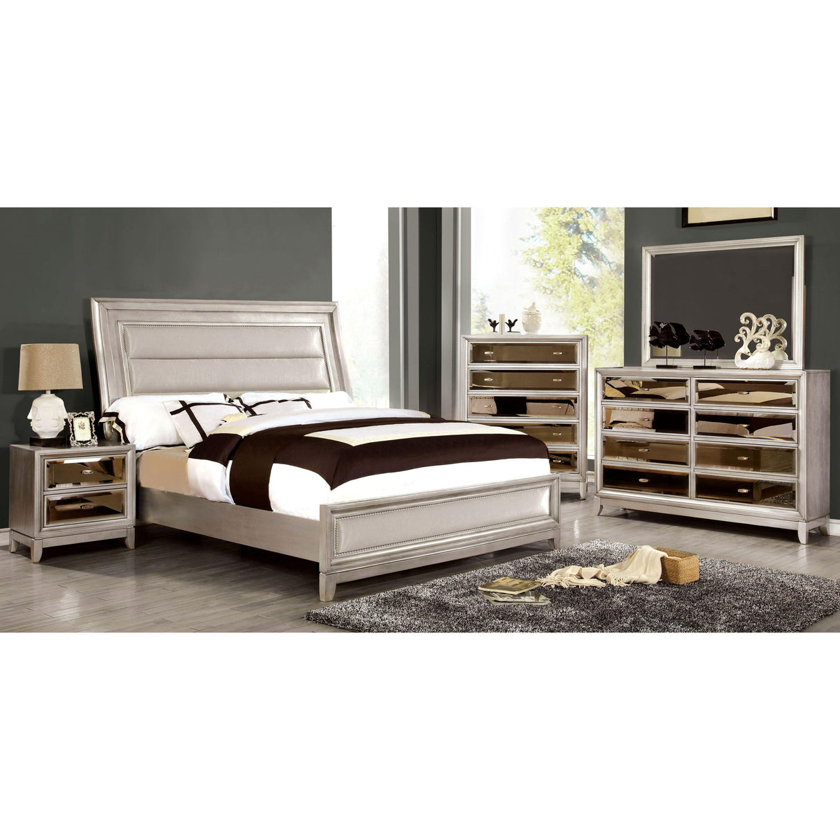  Furniture of America Golva 2-Drawer Nightstand CM7295SV-N IMAGE 4