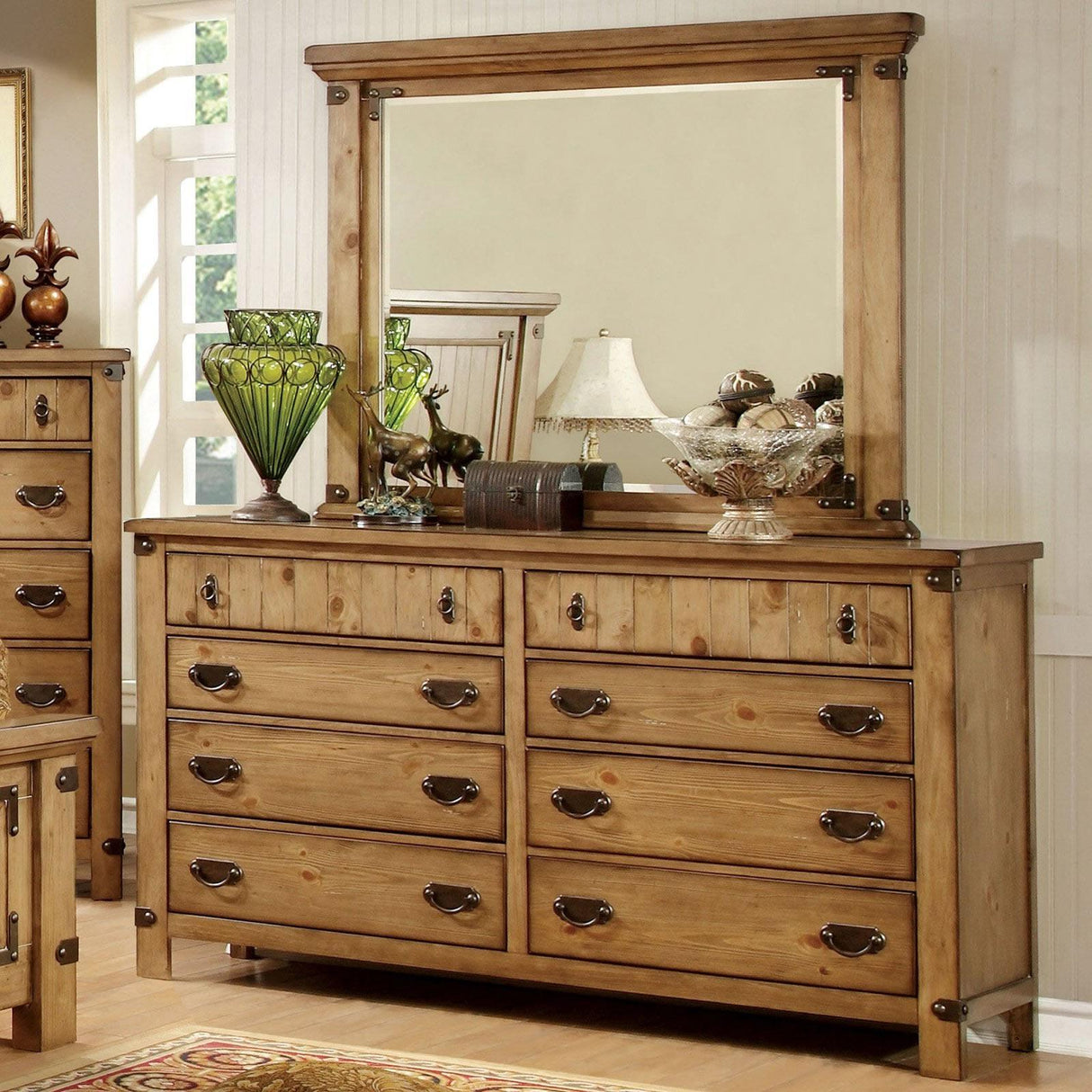  Furniture of America Pioneer Dresser Mirror CM7449M IMAGE 2