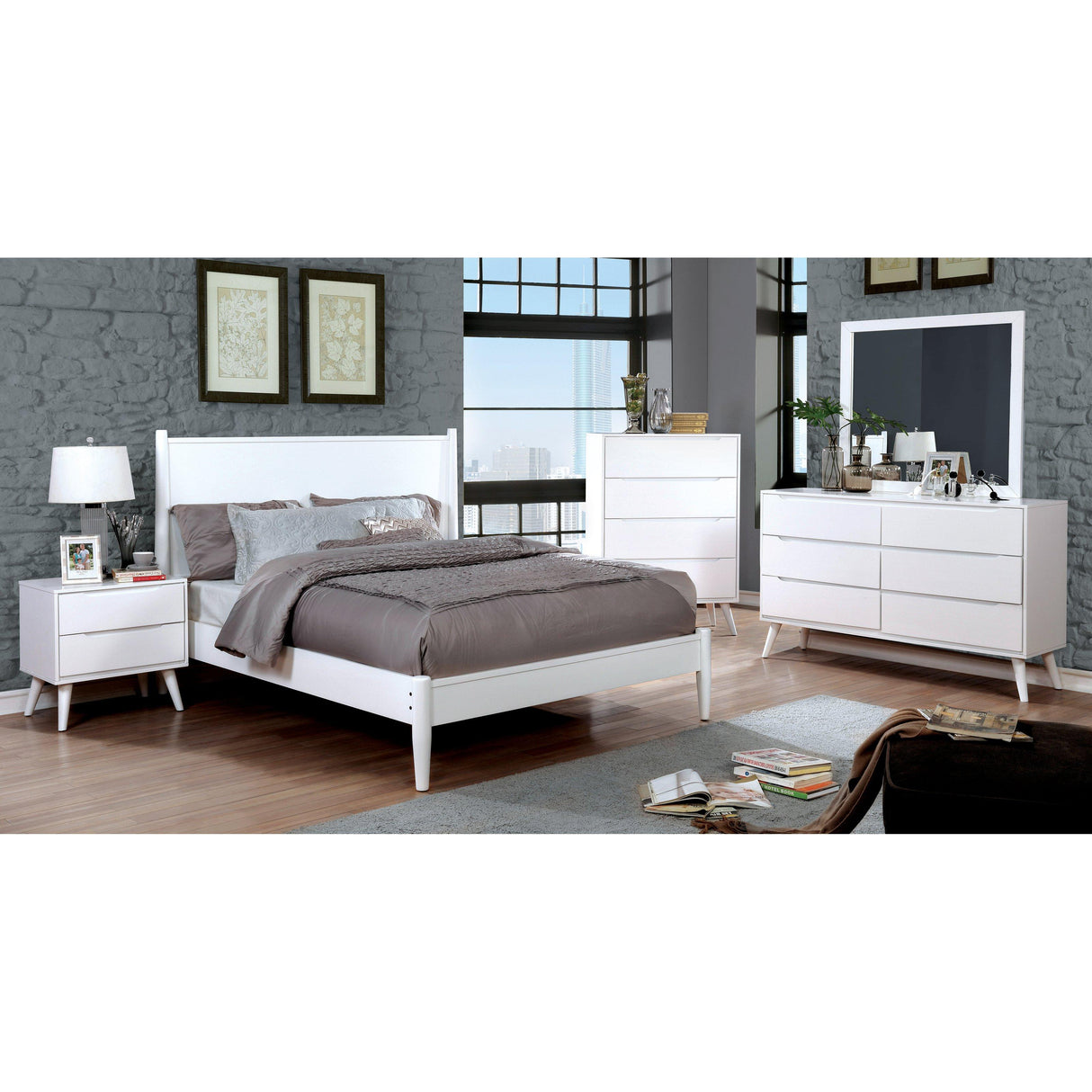  Furniture of America Lennart Dresser Mirror CM7386WH-M IMAGE 4