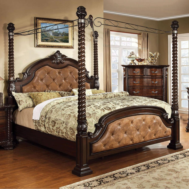  Furniture of America Monte Vista II Queen Poster Canopy Bed CM7296DA-C-Q-BED IMAGE 1