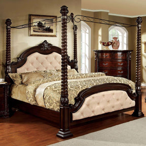  Furniture of America Monte Vista II King Poster Canopy Bed CM7296LA-C-EK-BED IMAGE 1