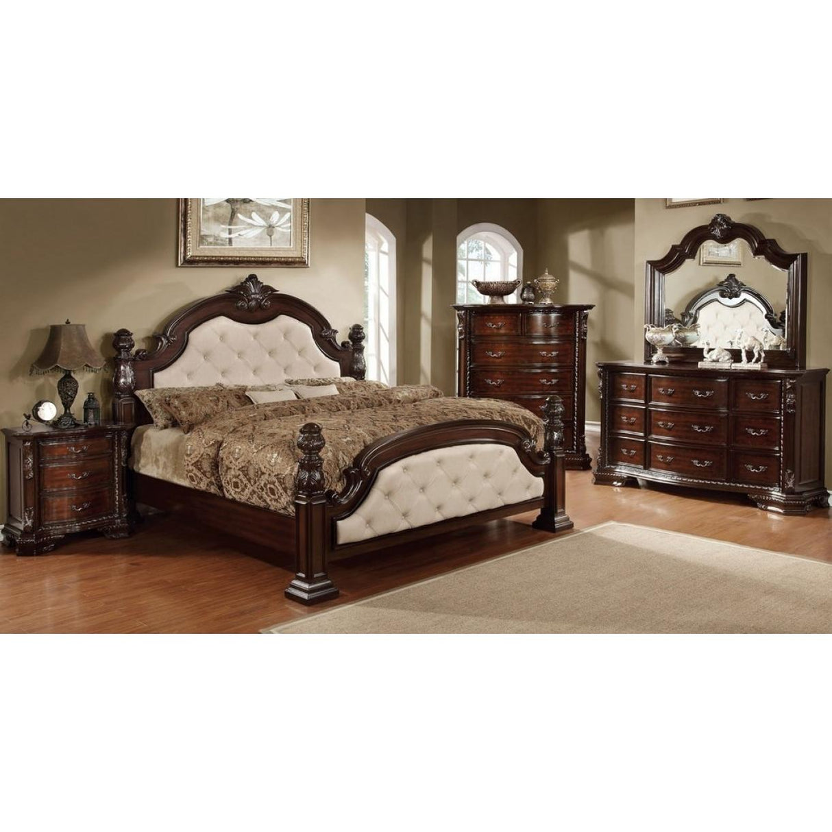  Furniture of America Monte Vista I King Poster Bed CM7296LA-EK-BED IMAGE 3