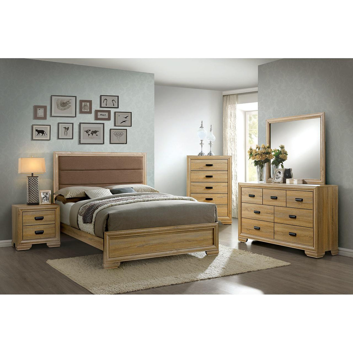  Furniture of America Renee California King Upholstered Panel Bed CM7660CK-BED IMAGE 2