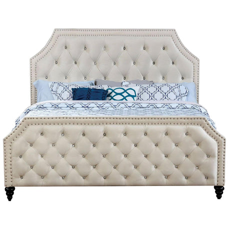  Furniture of America Claudine Full Upholstered Panel Bed CM7675F-BED IMAGE 2