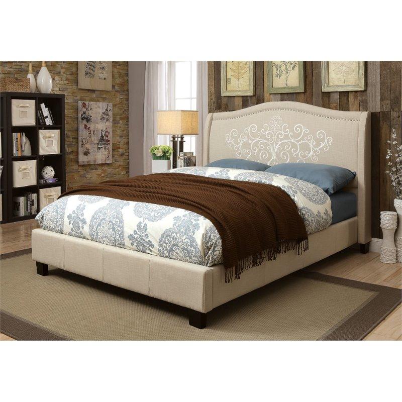  Furniture of America Karissa California King Upholstered Panel Bed CM7698CK-BED IMAGE 4