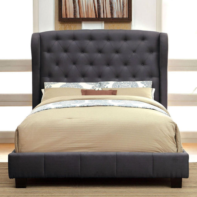  Furniture of America Fontes King Upholstered Panel Bed CM7050GY-EK-BED IMAGE 1