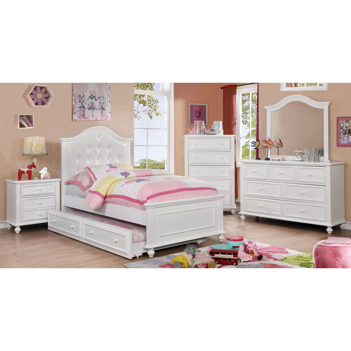  Furniture of America Kids Beds Trundle Bed CM7155WH-TR IMAGE 5