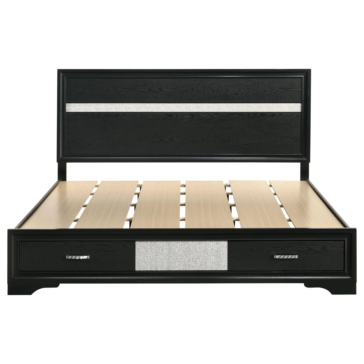  Coaster Furniture Miranda 206361KE 51-inch Wood Eastern King Storage Panel Bed - Black IMAGE 3