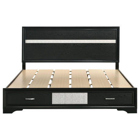  Coaster Furniture Miranda 206361KE 51-inch Wood Eastern King Storage Panel Bed - Black IMAGE 3