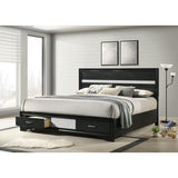  Coaster Furniture Miranda 206361KE 51-inch Wood Eastern King Storage Panel Bed - Black IMAGE 6