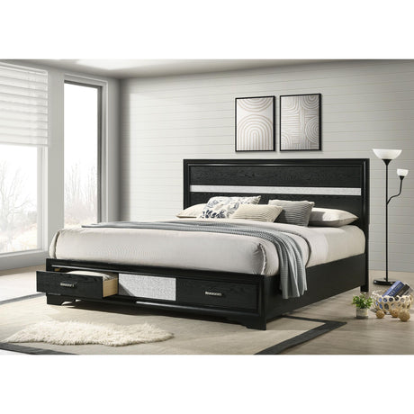  Coaster Furniture Miranda 206361KE 51-inch Wood Eastern King Storage Panel Bed - Black IMAGE 6
