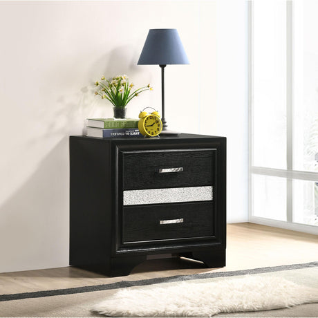  Coaster Furniture Miranda 206362 2-Drawer Nightstand - Black IMAGE 9