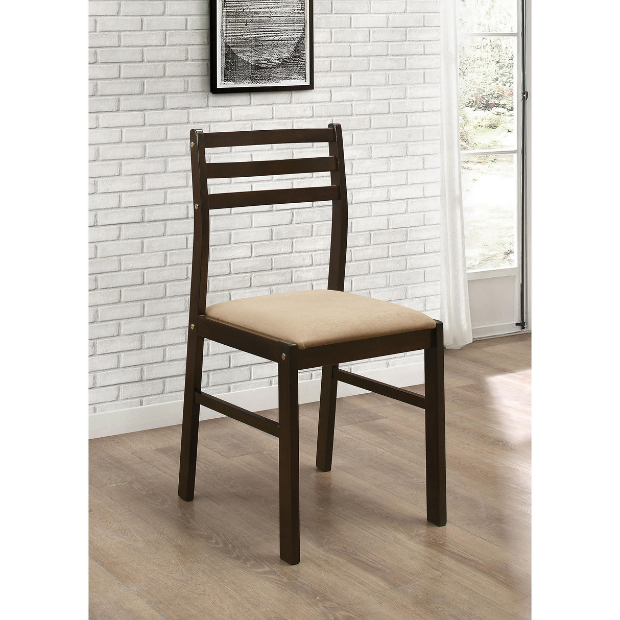  Coaster Furniture Bucknell 130005 3-piece Round Drop Leaf Dining Table Set - Cappuccino IMAGE 16