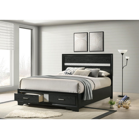  Coaster Furniture Miranda 206361Q 51-inch Wood Queen Storage Panel Bed - Black IMAGE 6