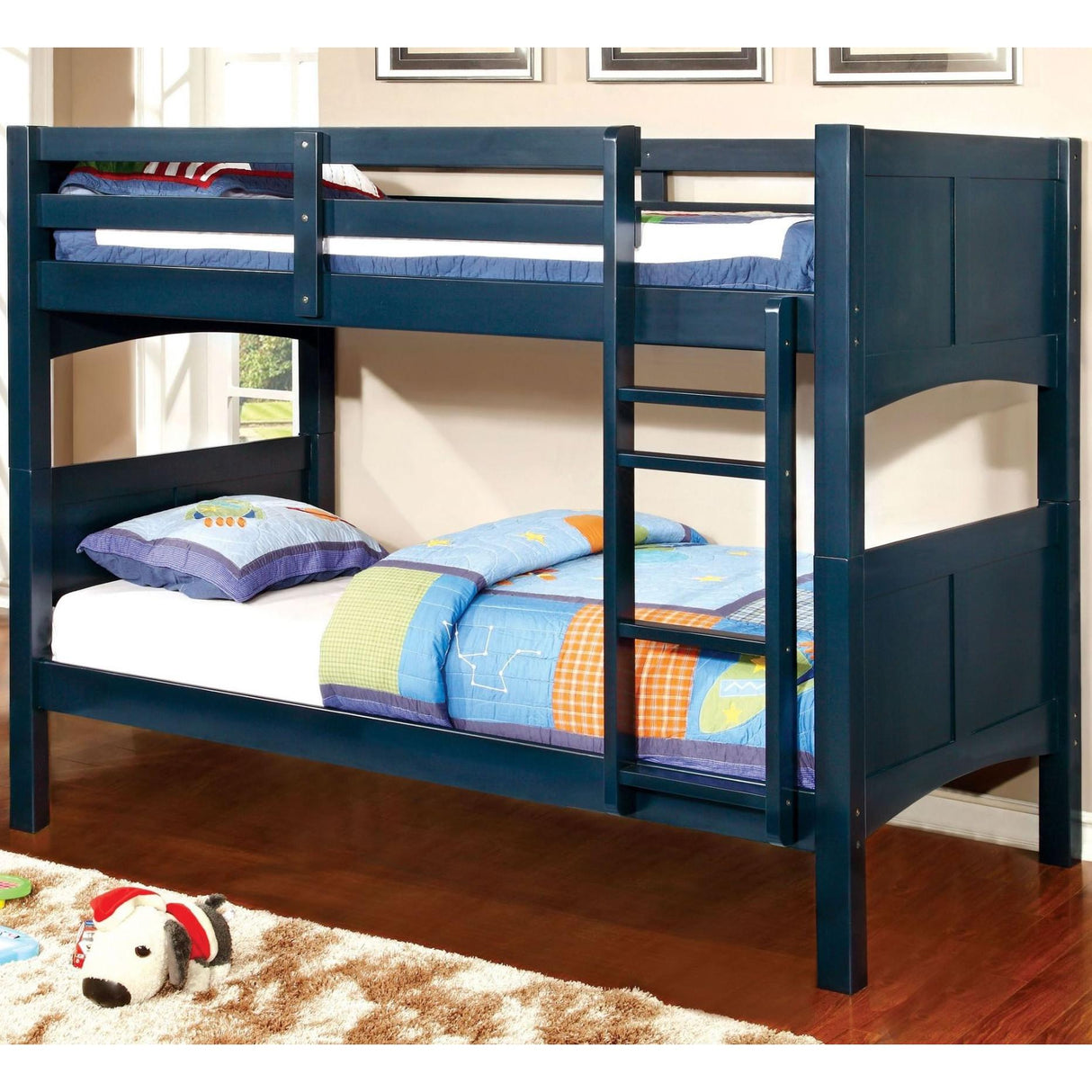  Furniture of America Kids Beds Bunk Bed CM-BK608T-BL-BED IMAGE 1