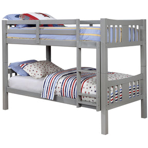  Furniture of America Cameron CM-BK929GY Twin/Twin Bunk Bed, Gray IMAGE 1