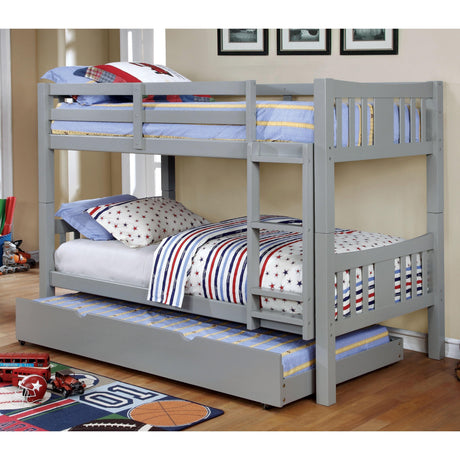  Furniture of America Cameron CM-BK929GY Twin/Twin Bunk Bed, Gray IMAGE 2