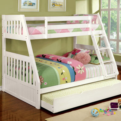  Furniture of America Canberra CM-BK607WH Twin/Full Bunk Bed IMAGE 1