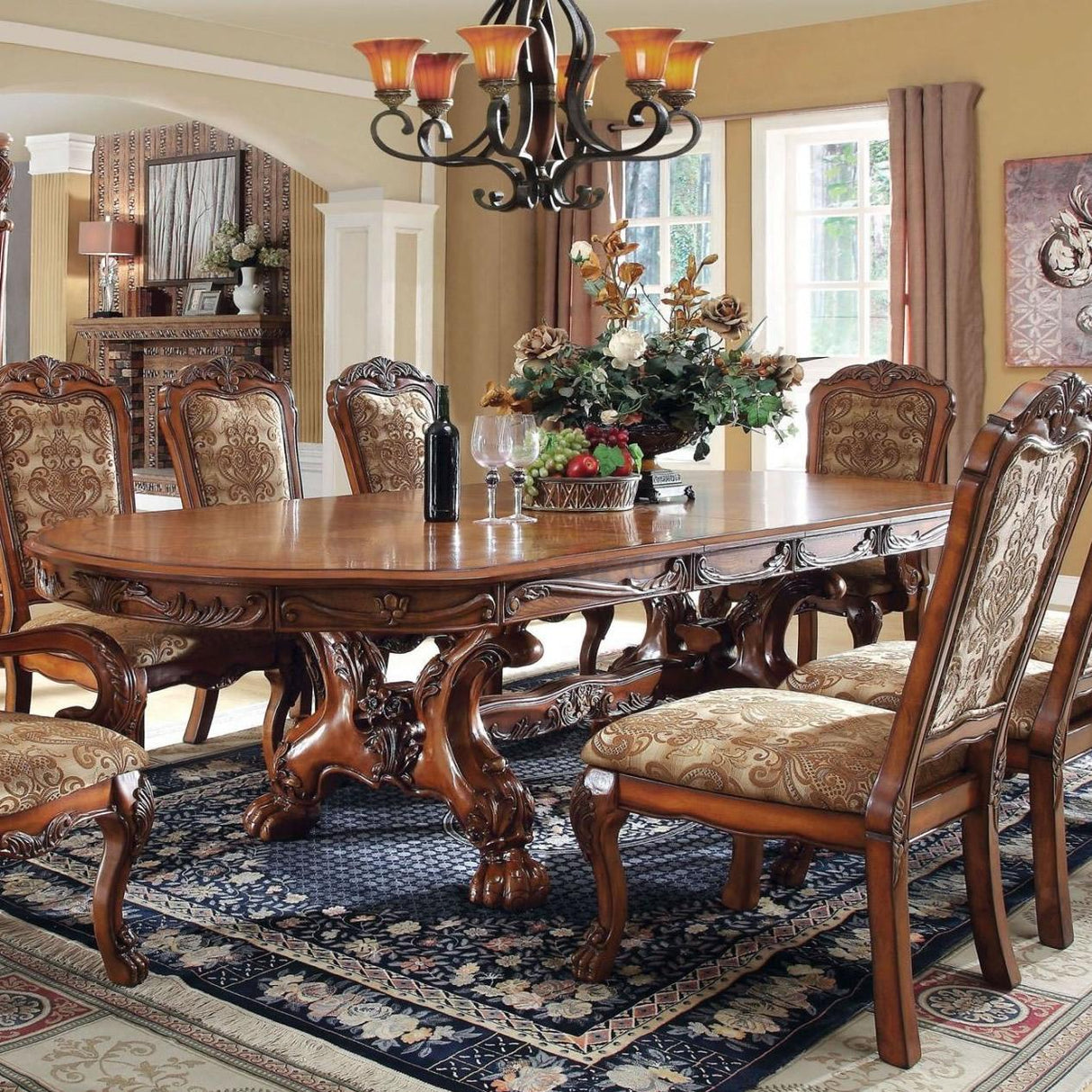  Furniture of America Medieve Dining Table with Trestle Base CM3557T-TABLE IMAGE 2