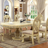  Furniture of America Oval Wyndmere Dining Table with Pedestal Base CM3186WH-T-TABLE IMAGE 1