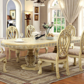  Furniture of America Oval Wyndmere Dining Table with Pedestal Base CM3186WH-T-TABLE IMAGE 1