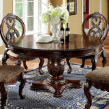  Furniture of America Round Tuscany I Dining Table with Pedestal Base CM3845CH-RT-TABLE IMAGE 1