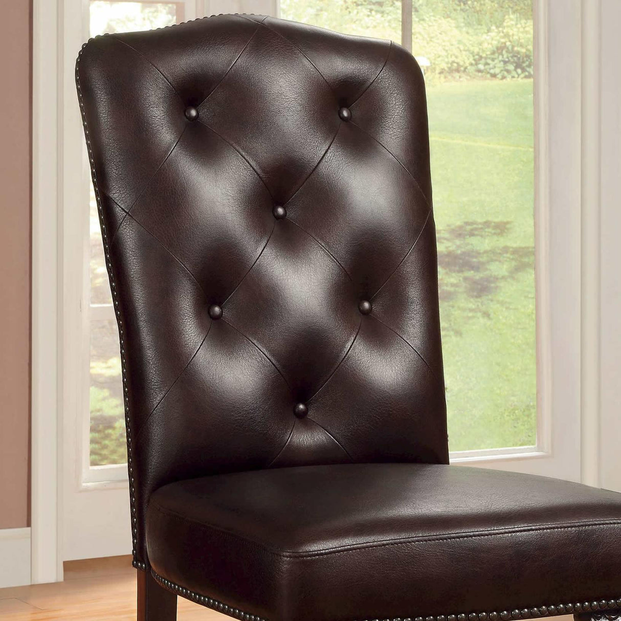  Furniture of America Bellagio CM3319L-SC-2PK Leatherette Side Chair IMAGE 4