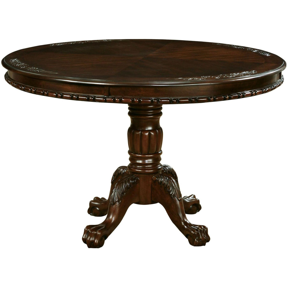  Furniture of America Round Elana Dining Table with Pedestal Base CM3212RT-TABLE IMAGE 2