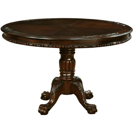  Furniture of America Round Elana Dining Table with Pedestal Base CM3212RT-TABLE IMAGE 2