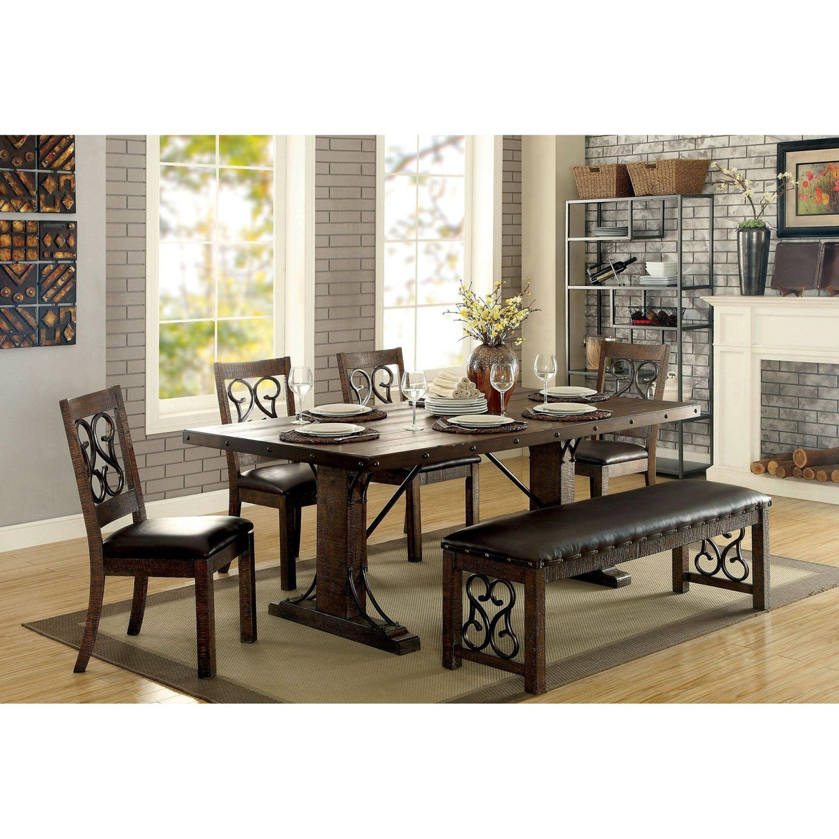  Furniture of America Paulina Bench CM3465BN IMAGE 2