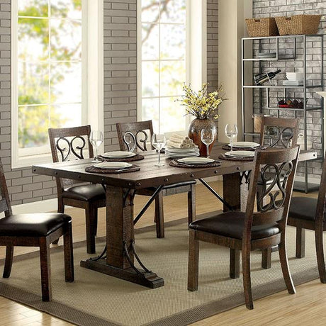  Furniture of America Paulina Dining Table with Pedestal Base CM3465T IMAGE 1