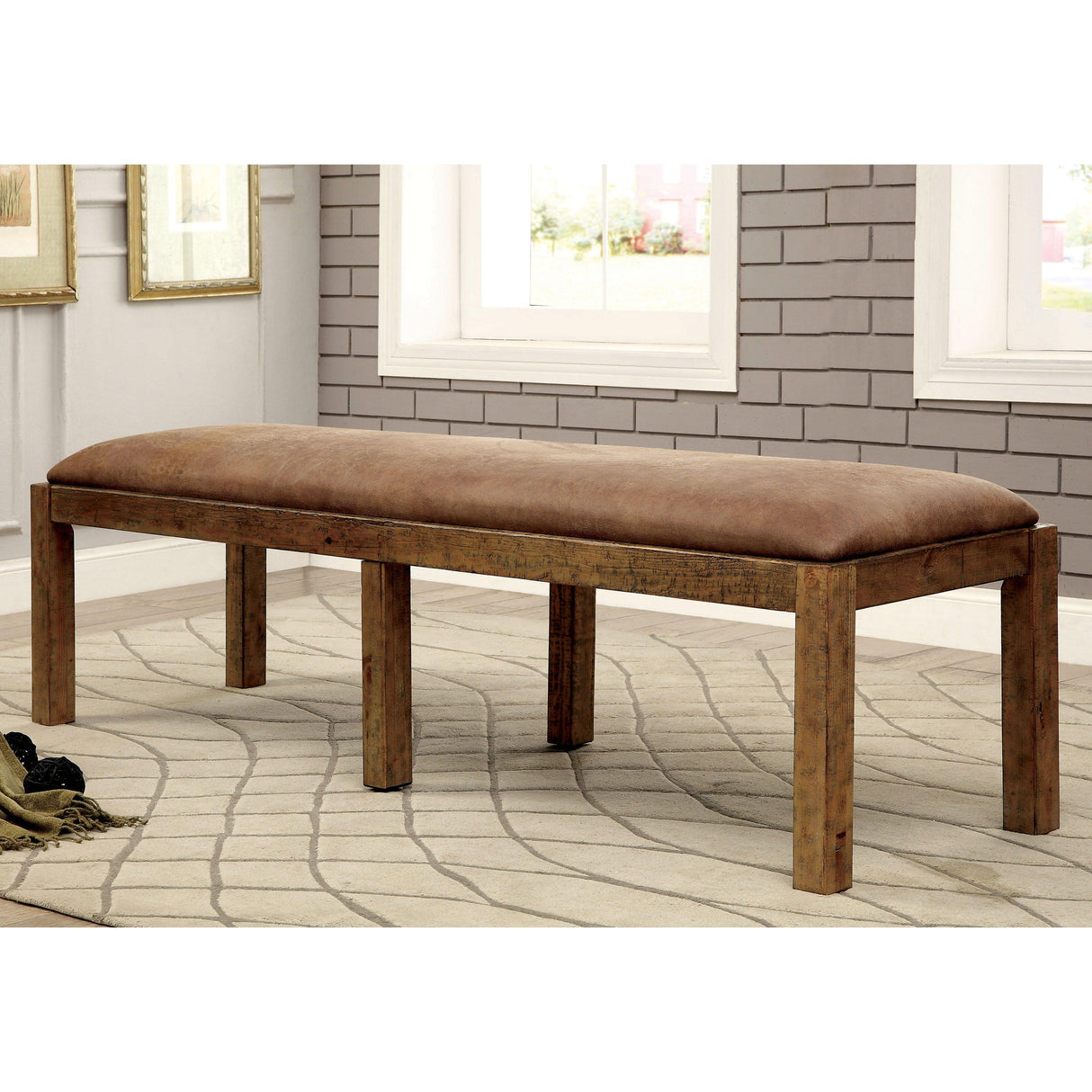  Furniture of America Gianna Bench CM3829BN IMAGE 2