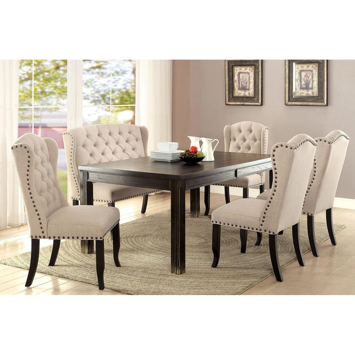  Furniture of America Sania Bench CM3324BK-BN IMAGE 5