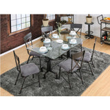  Furniture of America Flaherty Dining Table with Glass Top & Trestle Base CM3366T-TABLE IMAGE 4