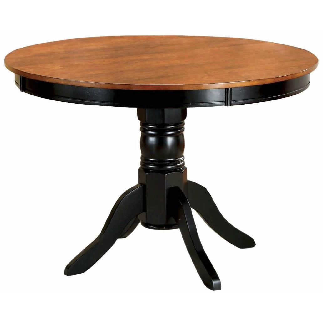 Furniture of America Round Johnstown Dining Table with Pedestal Base CM3027RT IMAGE 1