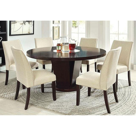  Furniture of America Round Cimma Dining Table with Pedestal Base CM3556T-TABLE IMAGE 2