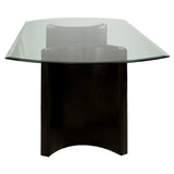  Furniture of America Madison Dining Table with Glass Top & Trestle Base CM3578T-TABLE IMAGE 2
