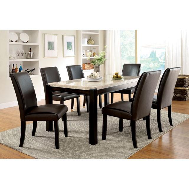  Furniture of America Gladstone Dining Table with Marble Top CM3823T IMAGE 1