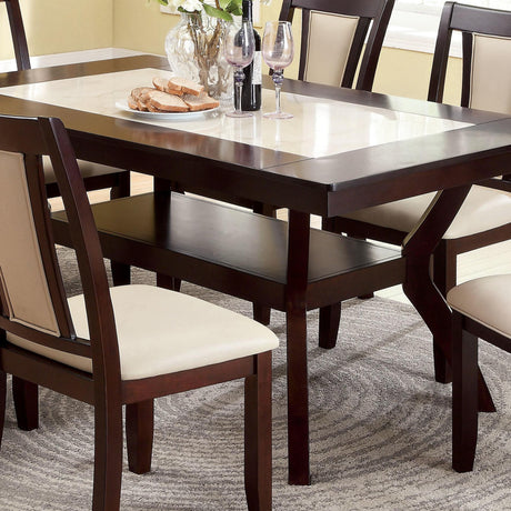  Furniture of America Brent Dining Table with Faux Marble Top CM3984T IMAGE 2