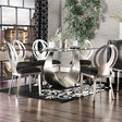  Furniture of America Orla Dining Table with Glass Top and Pedestal Base CM3726T-TABLE IMAGE 1