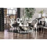  Furniture of America Orla Dining Table with Glass Top and Pedestal Base CM3726T-TABLE IMAGE 2
