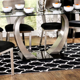  Furniture of America Nova Dining Table with Glass Top and Pedestal Base CM3728T-TABLE IMAGE 2