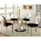  Furniture of America Valo Dining Table with Glass Top and Pedestal Base CM3727T-TABLE IMAGE 2