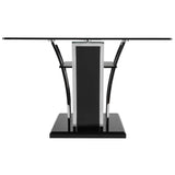  Furniture of America Glenview Dining Table with Glass Top and Pedestal Base CM8372BK-T-TABLE IMAGE 3