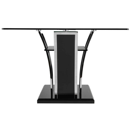  Furniture of America Glenview Dining Table with Glass Top and Pedestal Base CM8372BK-T-TABLE IMAGE 3