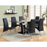  Furniture of America Glenview Dining Table with Glass Top and Pedestal Base CM8372BK-T-TABLE IMAGE 5