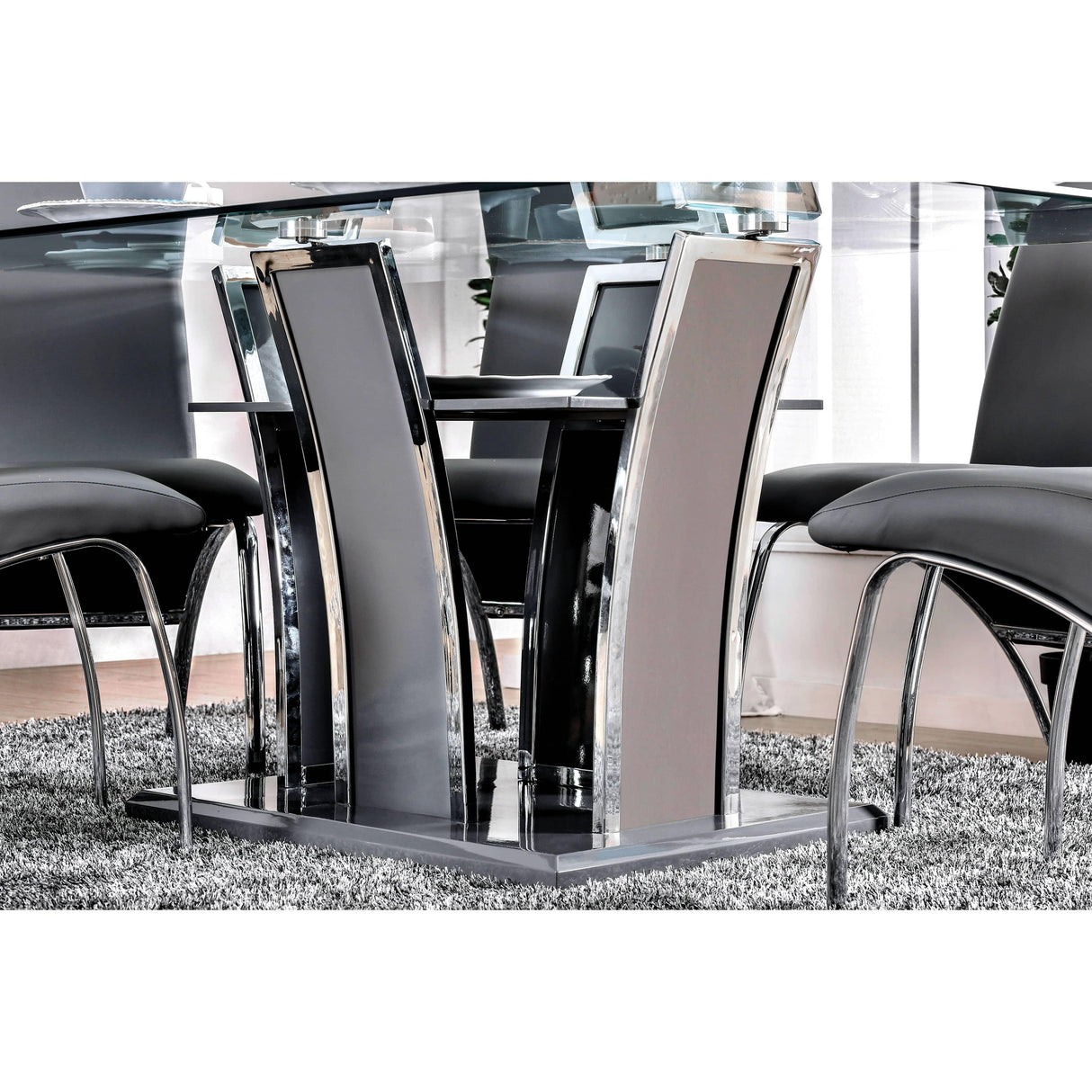  Furniture of America Glenview CM8372GY-T Dining Table, Gray IMAGE 3
