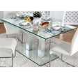  Furniture of America Richfield Dining Table with Glass Top and Pedestal Base CM3362T-TABLE IMAGE 1