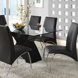  Furniture of America Wailoa Dining Table with Glass Top and Pedestal Base CM8370BK-T-TABLE IMAGE 2