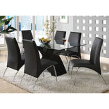  Furniture of America Wailoa Dining Table with Glass Top and Pedestal Base CM8370BK-T-TABLE IMAGE 3